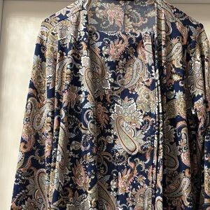 IMAN Floral Paisley Kimono and pant in Blue and Pink set
